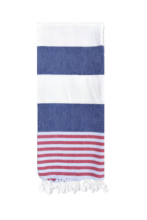 Red and Navy Hammam Towel